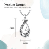 Sterling Silver Deer Bass Fish Wild Duck Fish Hook Pendant Necklace Hunting Jewelry Gifts for Men