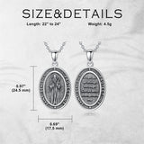 Sterling Silver St Anthony Francis Joseph Peregrine Raphael Sebastian Medal  Protection Pendant Necklace