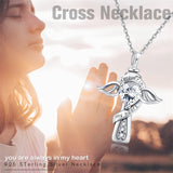 Cross Wing Urn  Necklace for Ashes Sterling Silver Angel Wings Cross Urn Necklace Heart Cubic Zirconia Neckalces Cremation Jewelry for Ashes