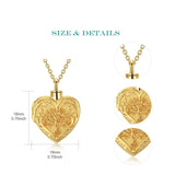 Real Gold Cremation Jewelry for Ashes Personalize Solid Gold Tree of Life Heart Urn Necklace for Ashes