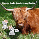 Highland Cow Stud Earrings 925 Sterling Silver Cute Animal Earrings Scottish Animal Jewelry Gift for Daughter Granddaughter Women Girls