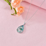 Sterling Silver Abalone Shell Dragonfly Pendant Necklace
