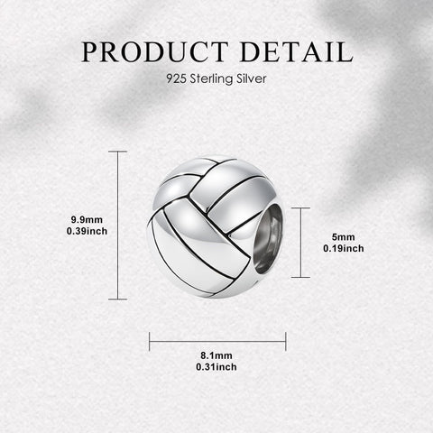 Sterling Silver Volleyball Baseball Basketball Football Soccer Sport Charm Beads