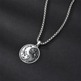 Sterling Silver Yin Yang Wolf Dragon Scorpion Tiger Wolf Phoenix Pendant Necklace