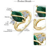 Sterling Silver Turquoise Malachite Engagement Ring for Women Western Jewelry