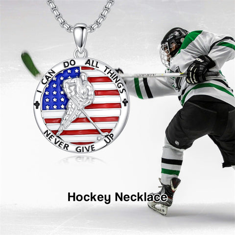 Sterling Silver American Flag Baseball  Basketball Boxing Football Golf Sports Pendant Necklace