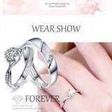 Sterling Silver Cubic Zirconia Endless Love Matching Set Couple Rings