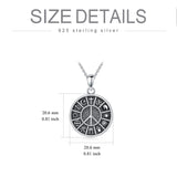 Sterling Silver Peace Sign Coexist Peace Symbol Pirate Tree of Life Thor's Hammer Wolf Raven Viking Series Necklace