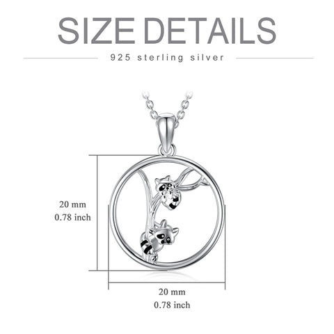 Sterling Silver Raccoon Dolphin Sea Otter Wolf Sloth Mother Daughter Pendant Necklace