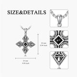 Sterling Silver Cross Christian Pendant Necklace for Men