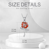Sterling Silver Rose Flower Urn Necklace for Ashes