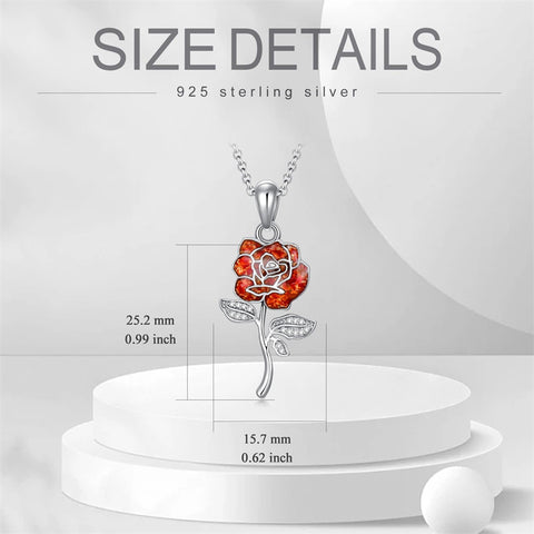 Sterling Silver Rose Flower Urn Necklace for Ashes