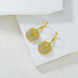 14K Gold Plated Natural Jade  Earrings for Women Good Fortune Jewelry Birthday Mother's Day Gifts