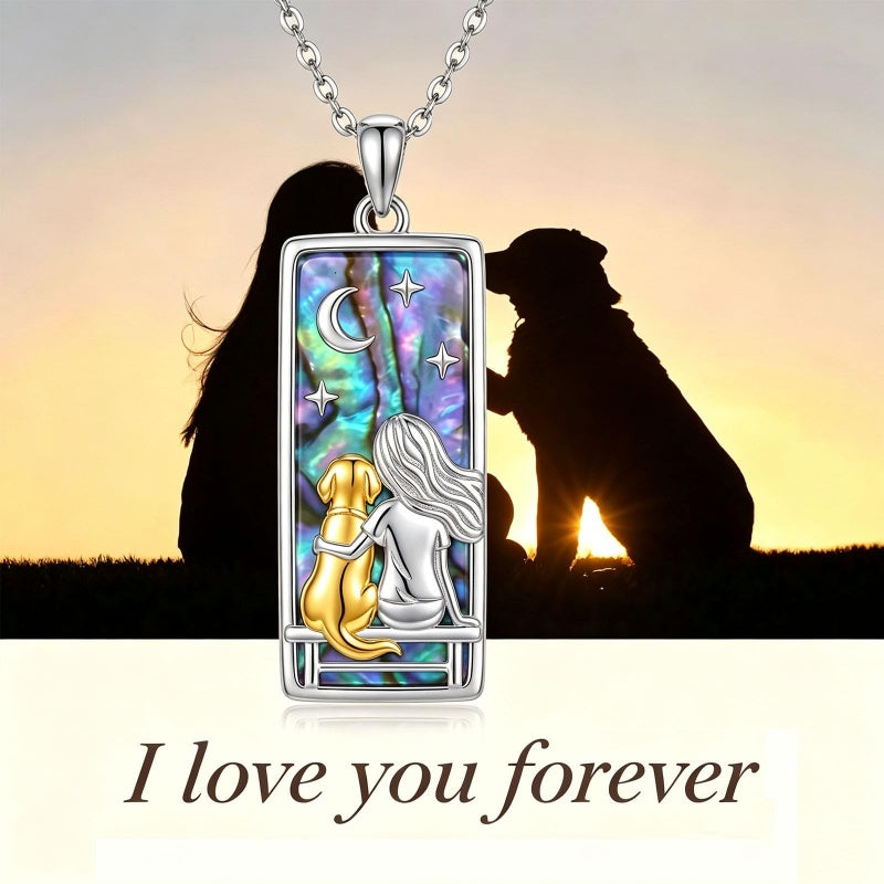 Sterling Silver Abalone Shell Tarot Card Pendant Necklace Gifts for Birthday Halloween Anniversary Valentine’s Day