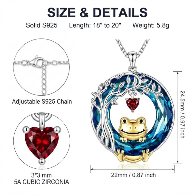 Sterling Silver Blue Crystal  Tree of Life Raccoon Bunny Cat Corgi  Pendant  Necklace  Anniversary Birthday Gifts