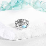 Fidget Rings for Anxiety 925 Sterling Silver Moonstone Moss Agate Spinner Rings for Women Anti Stress Gifts Band