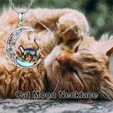 Sterling Silver Moonstone Wolf Cat Koala  Lion Moon Pendant Necklace