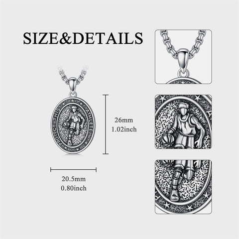 Sterling Silver Baseball Soccer Hockey Football Basketball Taekwondo Tennis Golf Runner Pendant Necklace