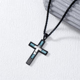 Sterling Silver Cross Christian Pendant Necklace for Men