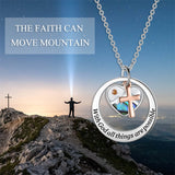 Faith Mustard Seed Sterling Silver Cross Charm Pendant Necklace