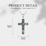Sterling Silver Cross Pendant Necklace for Women Southwestern Cross Jewelry Gifts