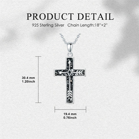 Sterling Silver Cross Pendant Necklace for Women Southwestern Cross Jewelry Gifts