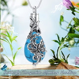 Turquoise Urn Necklace for Ashes Sterling Silver Cremation Jewelry for Ashes Memorial Keepsake Jewelry Gift for Women Men Girls