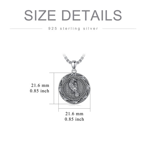 Sterling Silver Viking Raven Bear Odin Wolf Pendant Necklace for Men