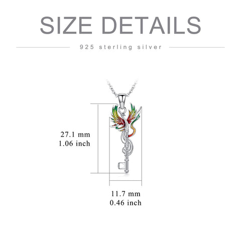 Sterling Silver Phoenix Pendant Necklace