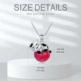 Sterling Silver Rose Quartz Cow Pendant Necklace