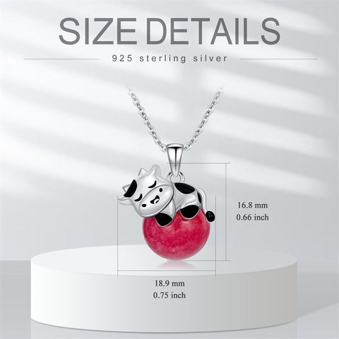 Sterling Silver Rose Quartz Cow Pendant Necklace