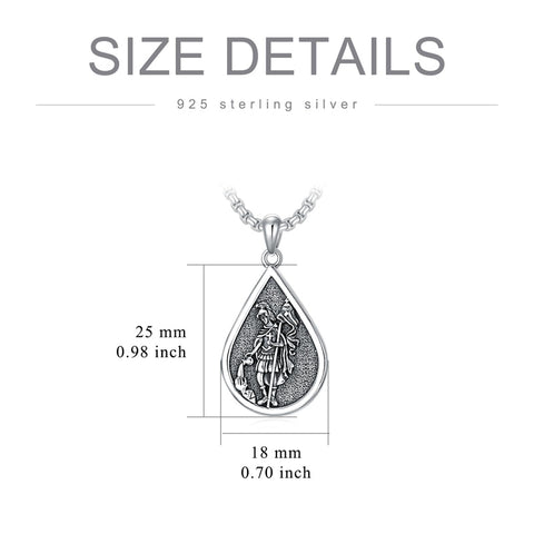 Sterling Silver Firefighter Pendant  Necklace  For Men