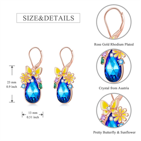 925 Sterling Silver Flowers Earrings Hypoallergenic Earrings Halloween Jewelry Gifts for Women Girls Her