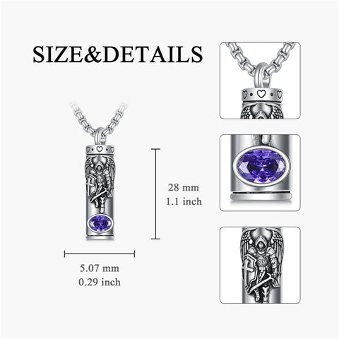Sterling Silver Saint Michael Urn Necklace for Ashes