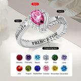 Copper Sterling Silver Personalized Birthstone High School College Class Ring Graduation Memorial Rings Gifts for Her