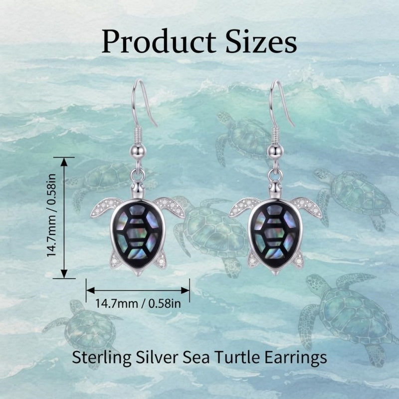 Sterling Silver Abalone Shell Hummingbird Owl Sea Turtle Cat Frog Horse Seahorse Dangle Earrings  Gifts for Christmas