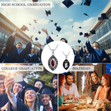 Sterling Silver Oval Personalized  Birthstone Class High School College Graduation Necklace