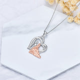 Sterling Silver Father Mother Pendant Necklace