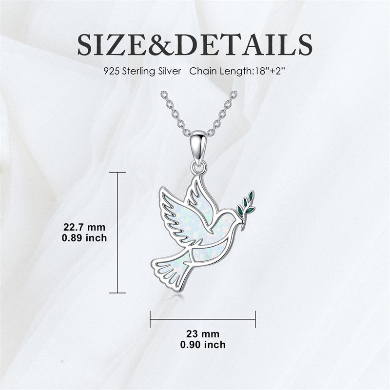 Sterling Silver Dove Hummingbird Red Cardinal Pendant Necklace