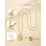 Patron Saint Medals Protection  14K Gold Plated Necklace for Men