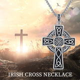 14K Gold Plated Celtic Vikin Cross Pendant Necklace Irish Jewelry Religious Protective Gift