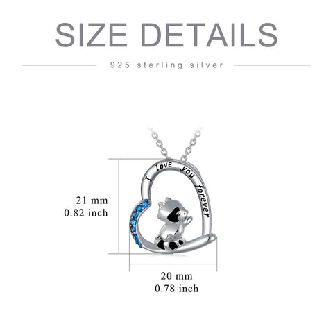 Sterling Silver Raccoon Pendant Necklace