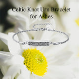 Sterling Silver Bee Celtic Knot Hummingbird Rose Sunflower Bar Urn Bracelet for Ashes