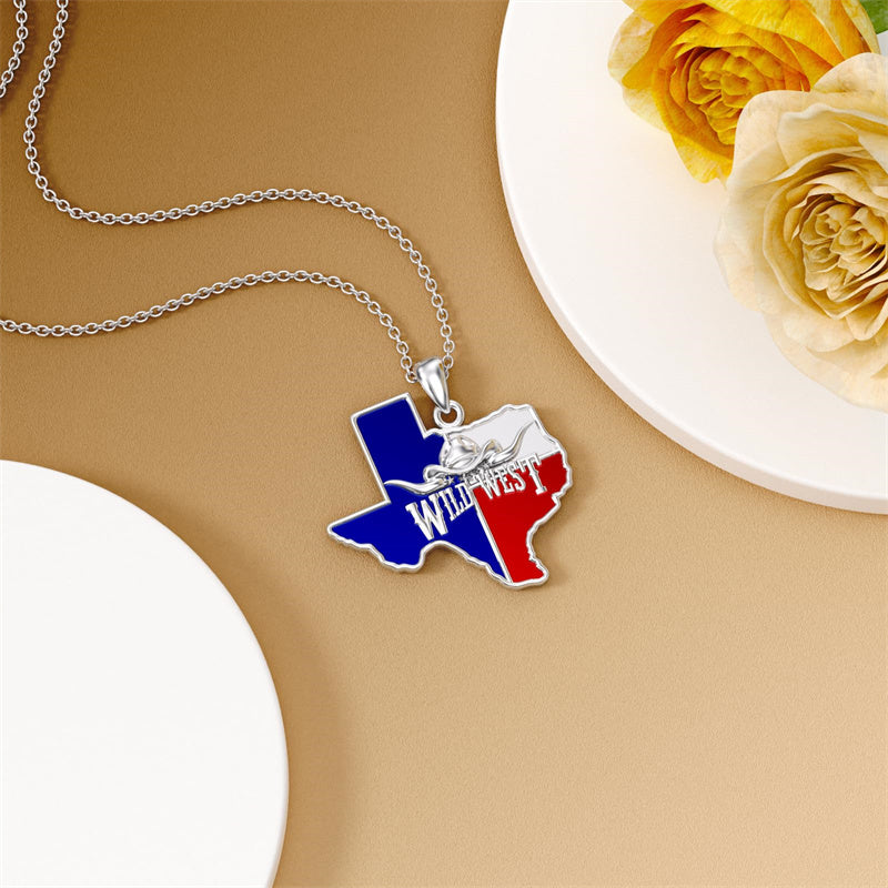 Sterling Silver Jamaica America Texas Africa Map Pendant Necklace Country Map Chain Jewelry Gifts