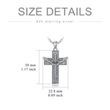 Sterling Silver Cross Christian Pendant Necklace