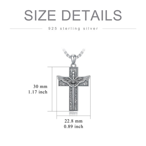 Sterling Silver Cross Christian Pendant Necklace