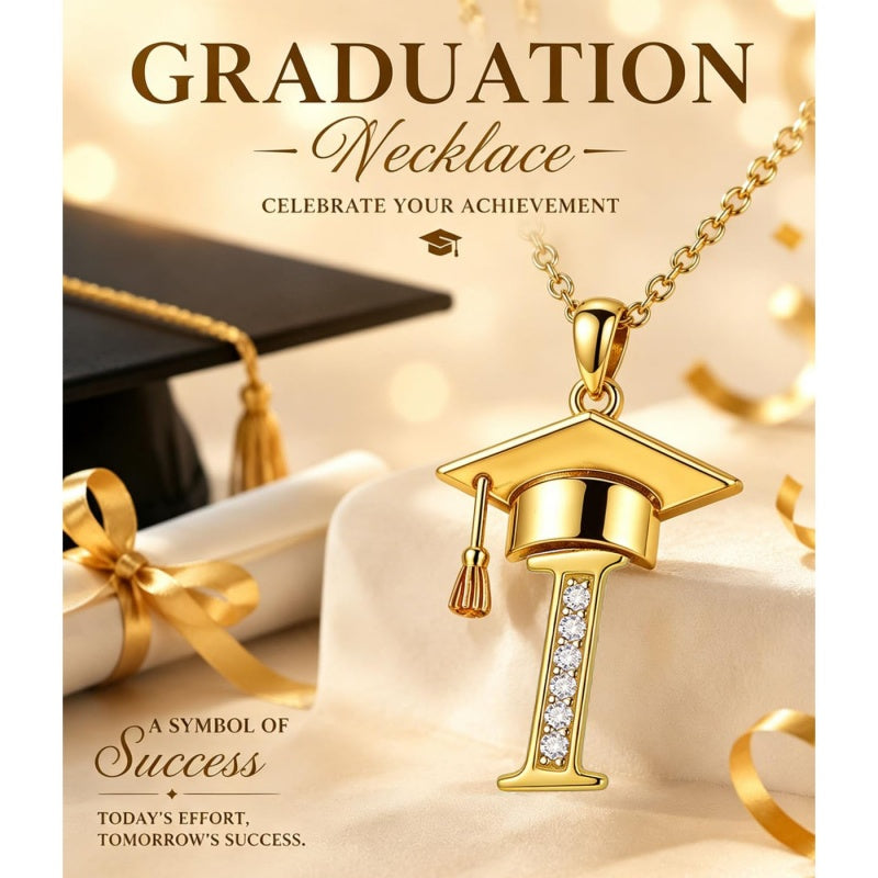 Initial  Graduation 14K Gold Plated Inspiring Grad Pendant Necklace Graduations Jewelry Gifts