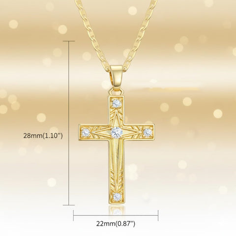 14K Gold Plated Cross Infinity  Pendant Necklace  for Women