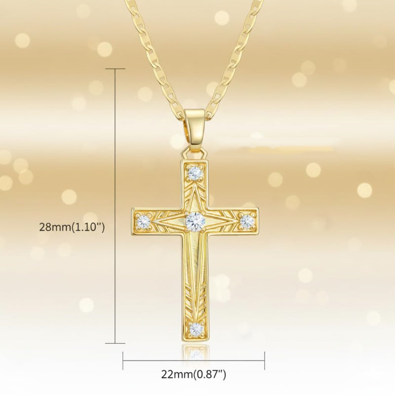 14K Gold Plated Cross Infinity  Pendant Necklace  for Women