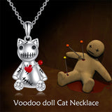 odoo Necklace Sterling Silver Witch Voodoo/Evil Bunny Pendant Gothic Jewelry Gifts for Women Girls